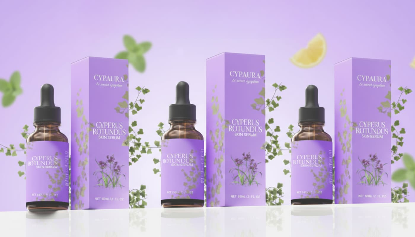 Bannière promotionnelle pour l'huile anti-poils naturelle Cypaura