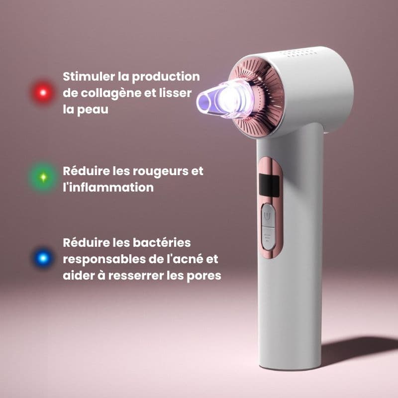 Schéma guide de sélection des embouts du LumiDerm Pro+ selon zone de traitement