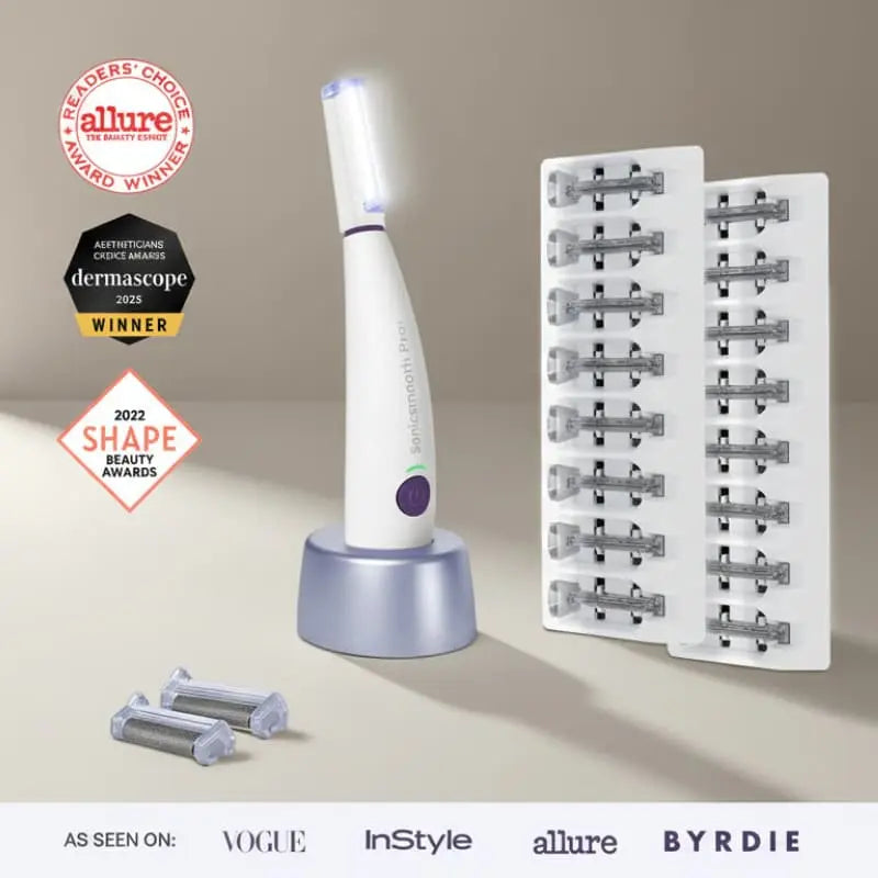 Photo produit SonicSmooth Pro+ blanc - Appareil dermaplaning professionnel Cypaura